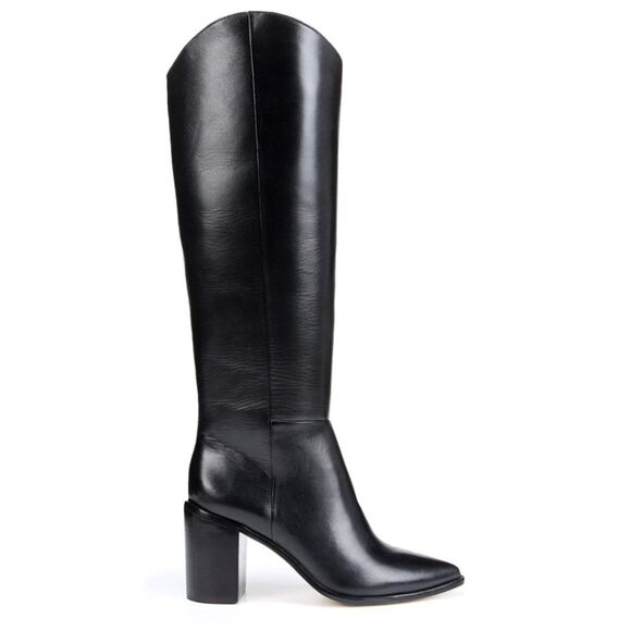 Franco Sarto Black Ticada Heeled 90s Boot Pointed Toe Size 11 - Picture 1 of 10